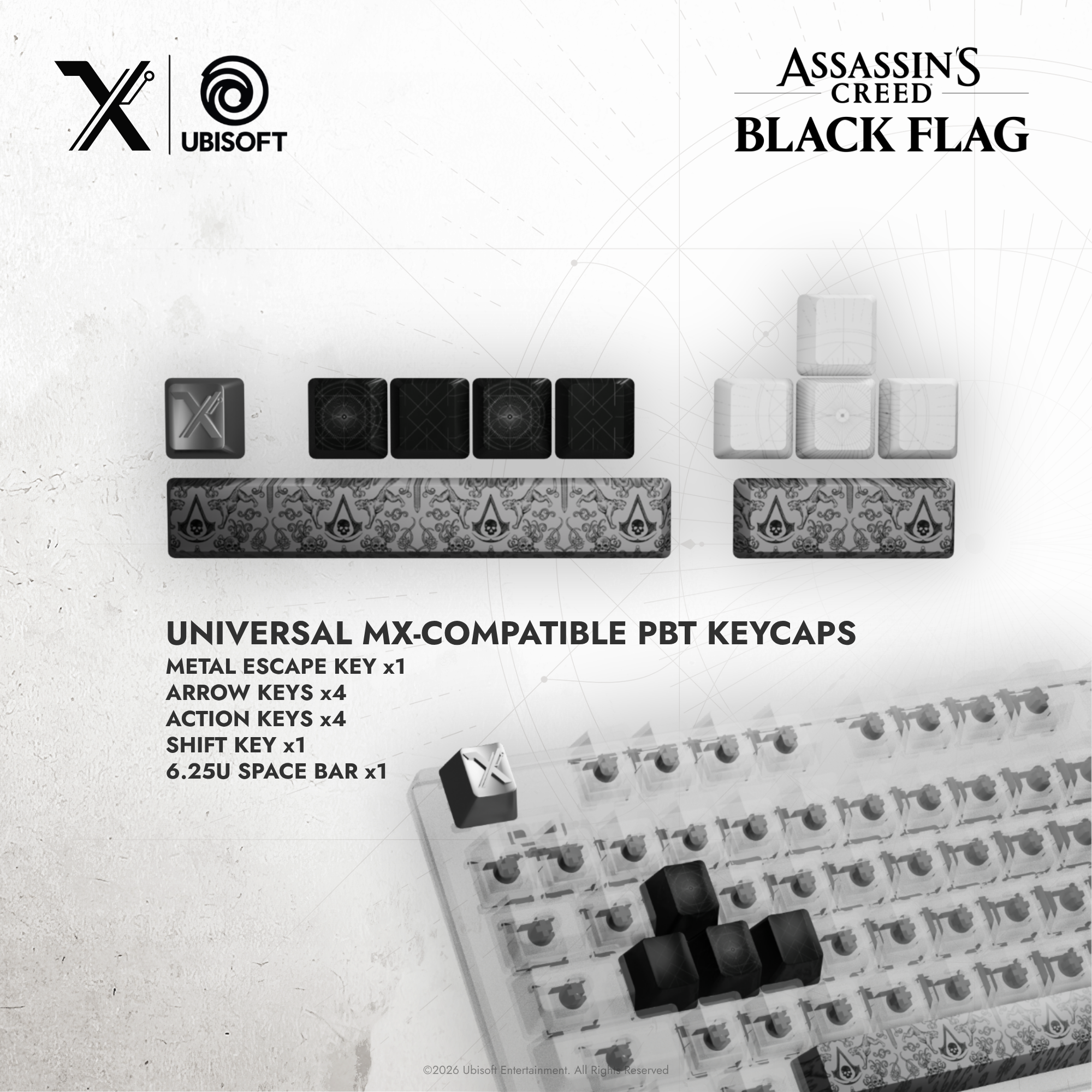 Lexip X Ubisoft Assassin's Creed Black Flag: Resynced PBT Keycaps